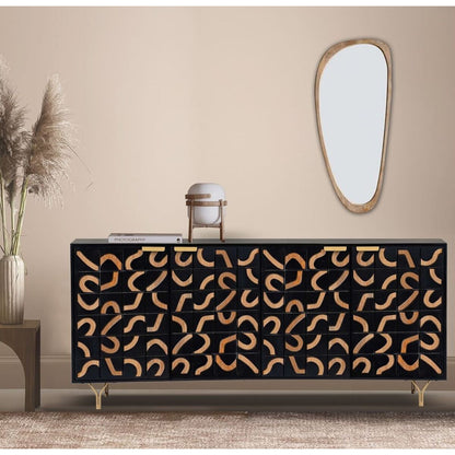 Sideboard Romimex Black Natural Mango wood 40 x 77 x 150 cm