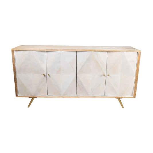 Sideboard Romimex White Natural Mango wood 41 x 77 x 152 cm