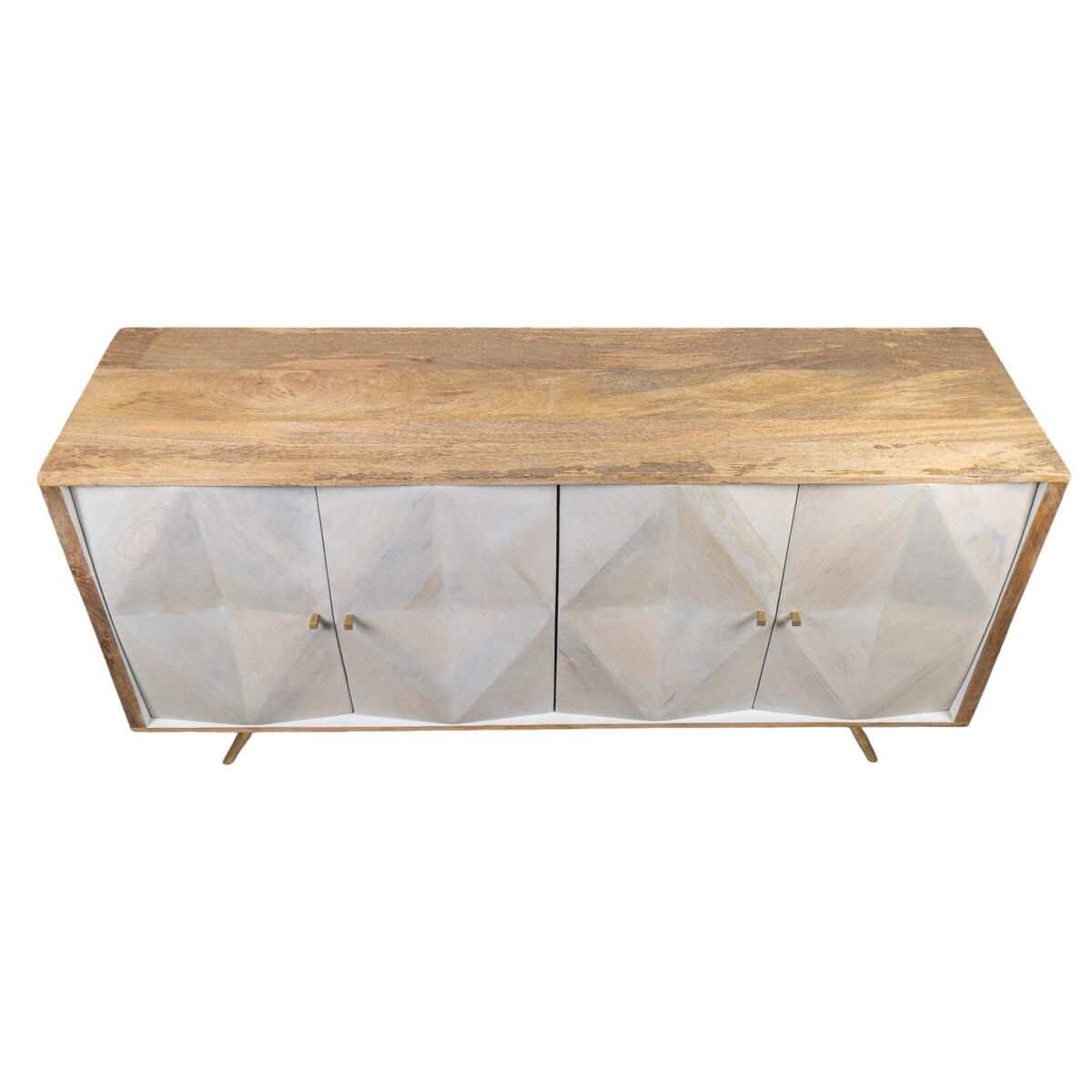 Sideboard Romimex White Natural Mango wood 41 x 77 x 152 cm