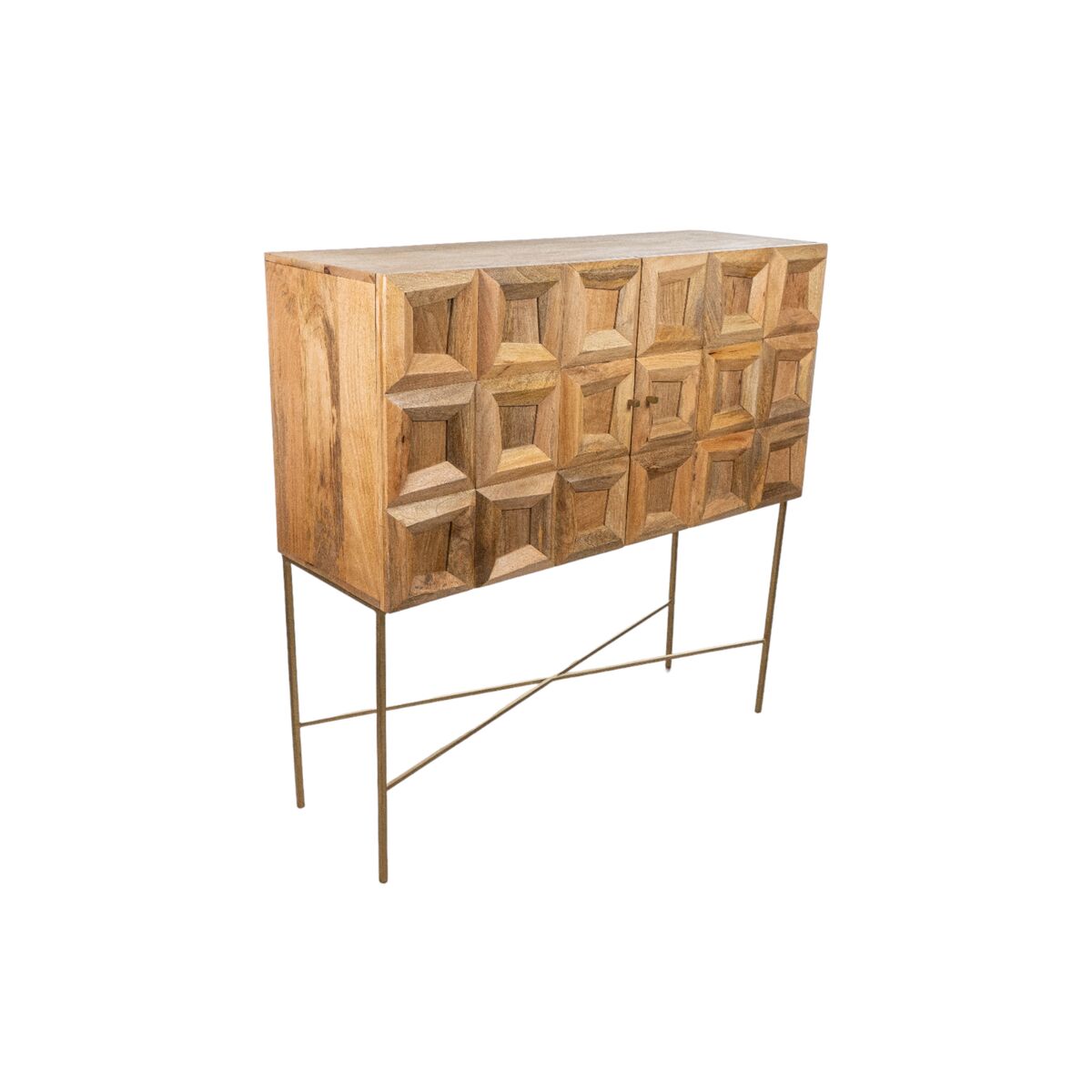 Sideboard Romimex Brown Golden Mango wood 44 x 122 x 122 cm