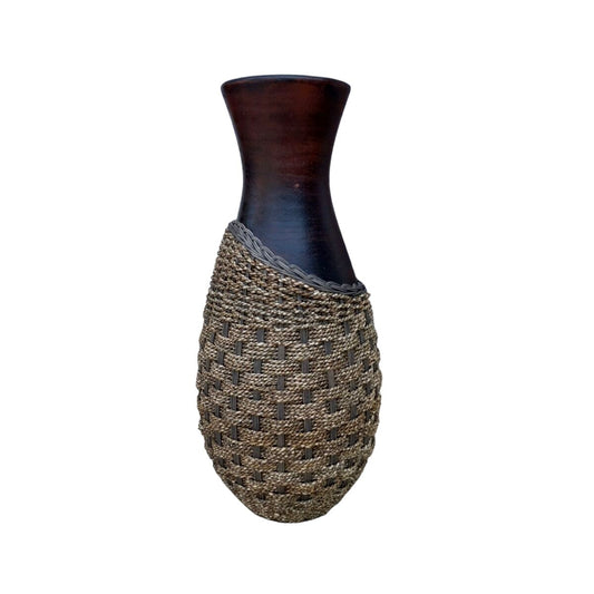 Vase Romimex Brown Rattan Terracotta 35 x 100 x 35 cm Romimex