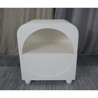 Side table Romimex White MDF Wood 40 x 48 x 30 cm