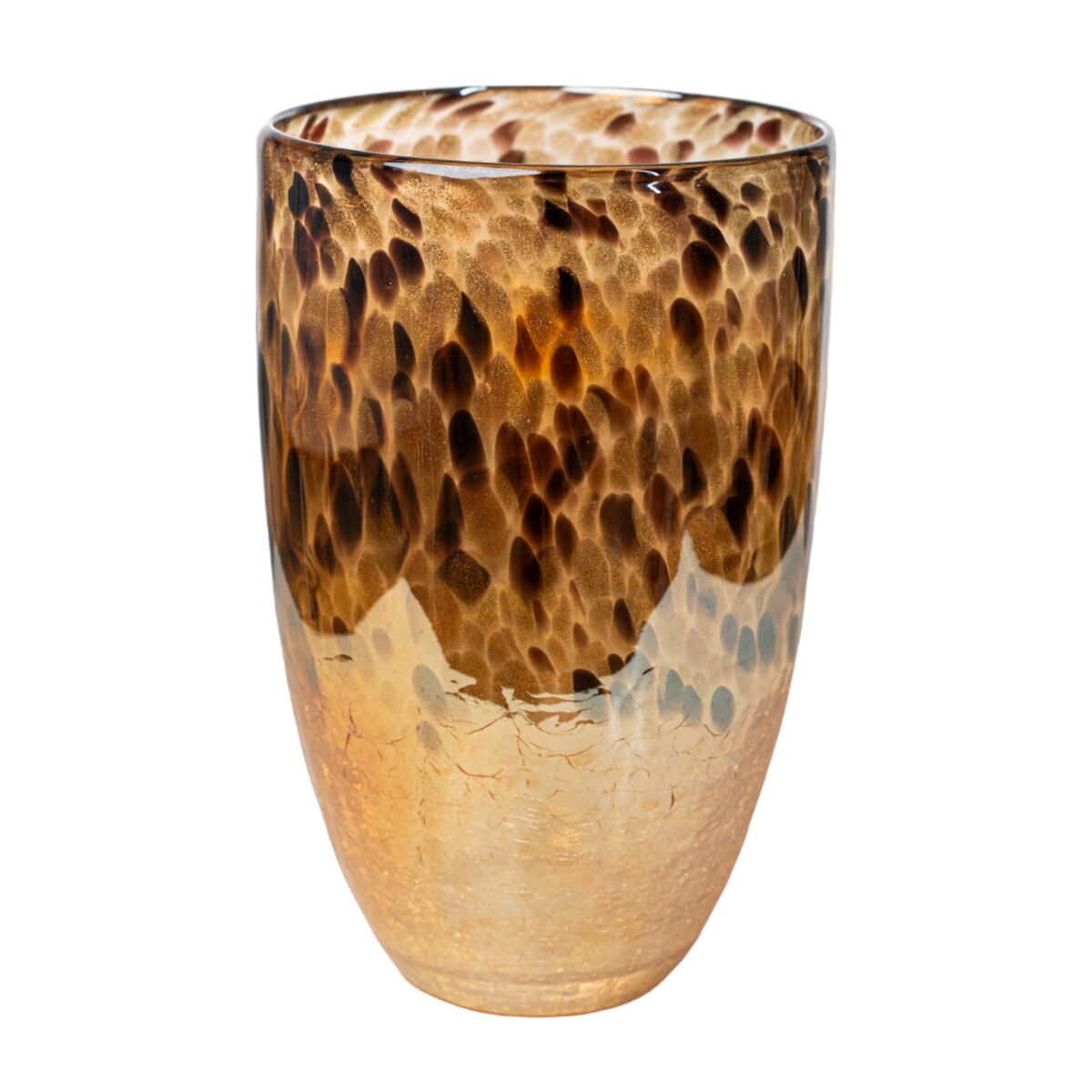 Vase Romimex Black Golden Glass Leopard 18 x 28 x 18 cm