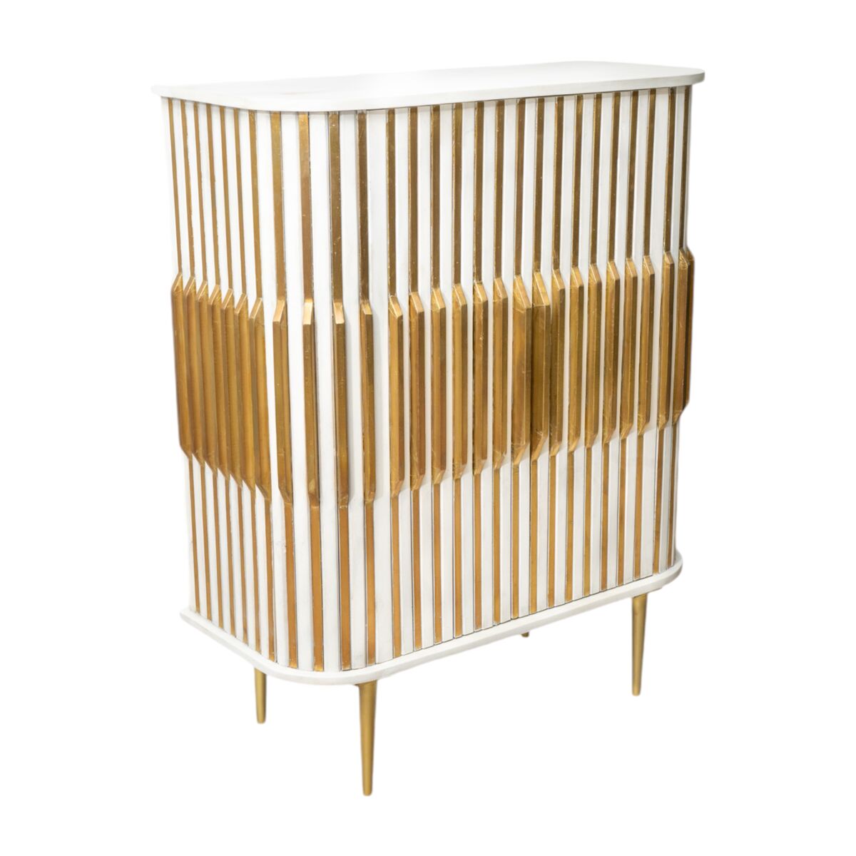 Console Romimex White Golden 91 x 114 x 41 cm