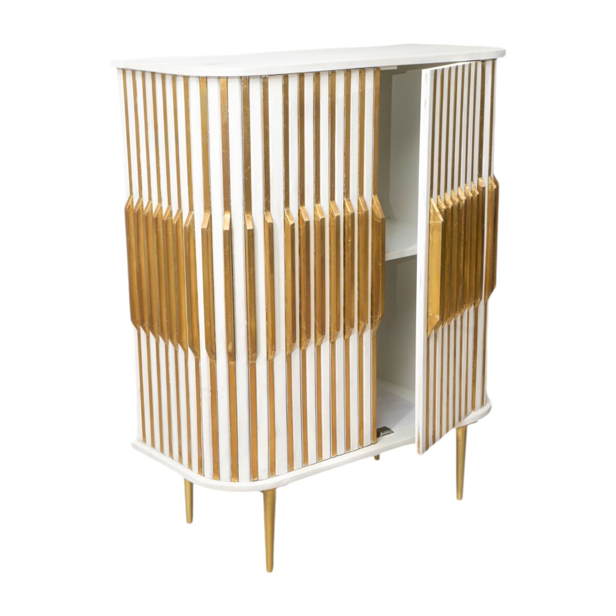 Console Romimex White Golden 91 x 114 x 41 cm