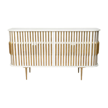 Sideboard Romimex White Golden Wood 152 x 84 x 40 cm