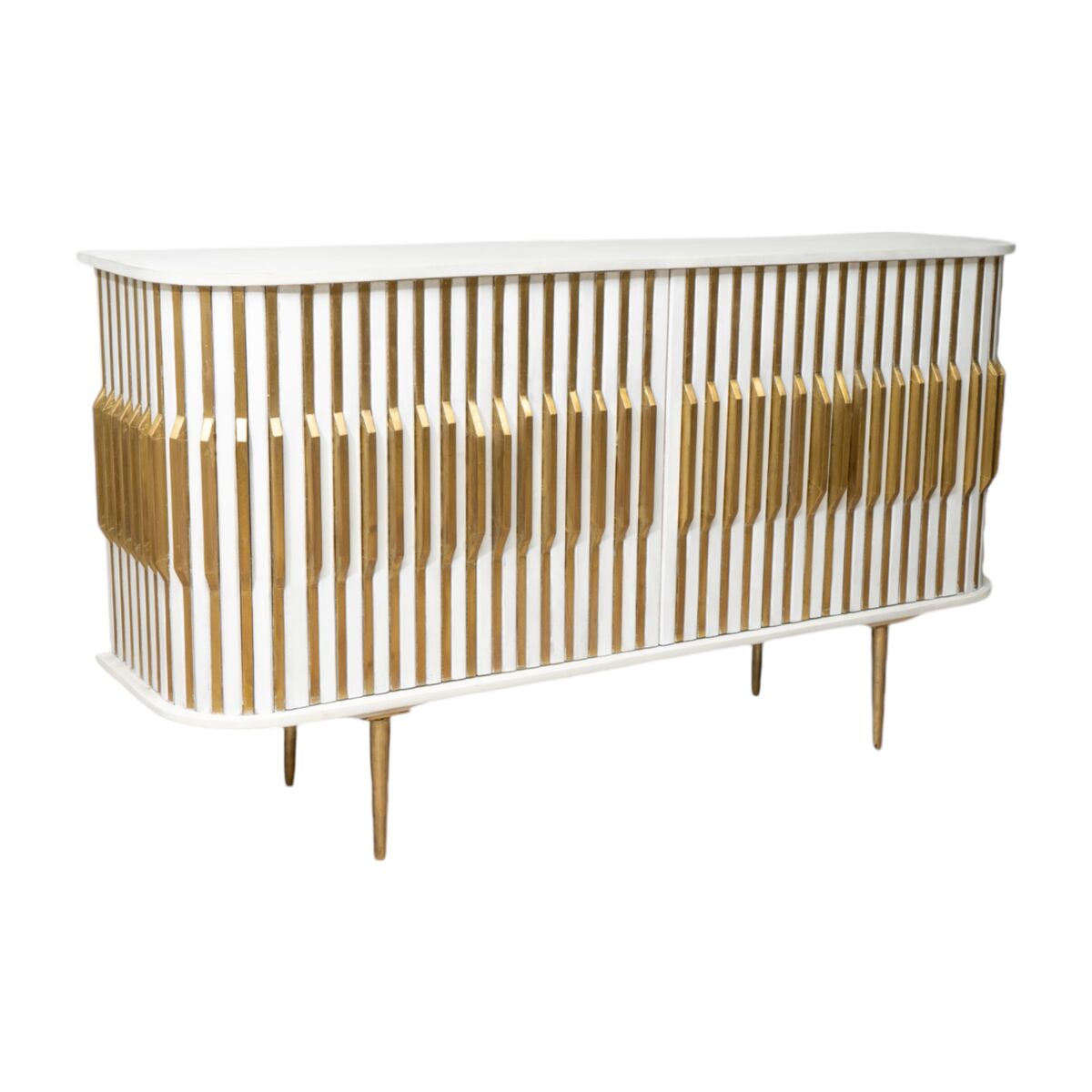 Sideboard Romimex White Golden Wood 152 x 84 x 40 cm