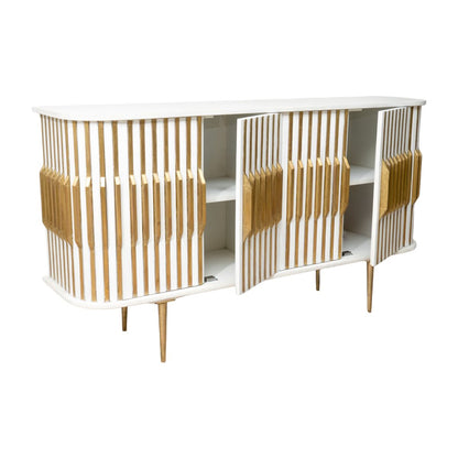 Sideboard Romimex White Golden Wood 152 x 84 x 40 cm