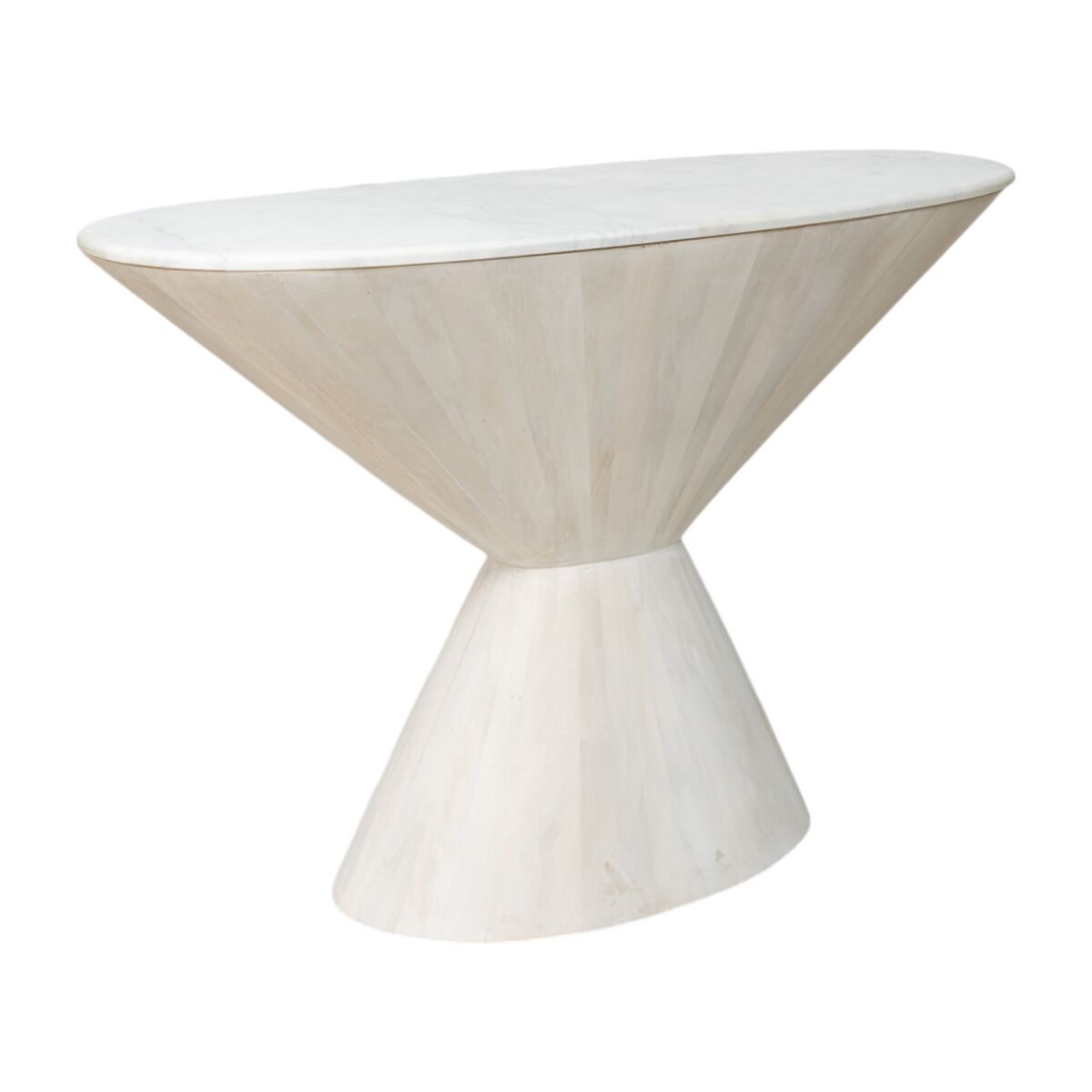 Console Romimex White Golden 122 x 75 x 39 cm Cone-shaped