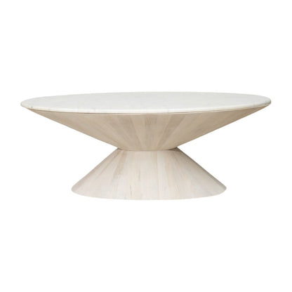 Side table Romimex White Golden 122 x 45 x 69 cm Cone-shaped