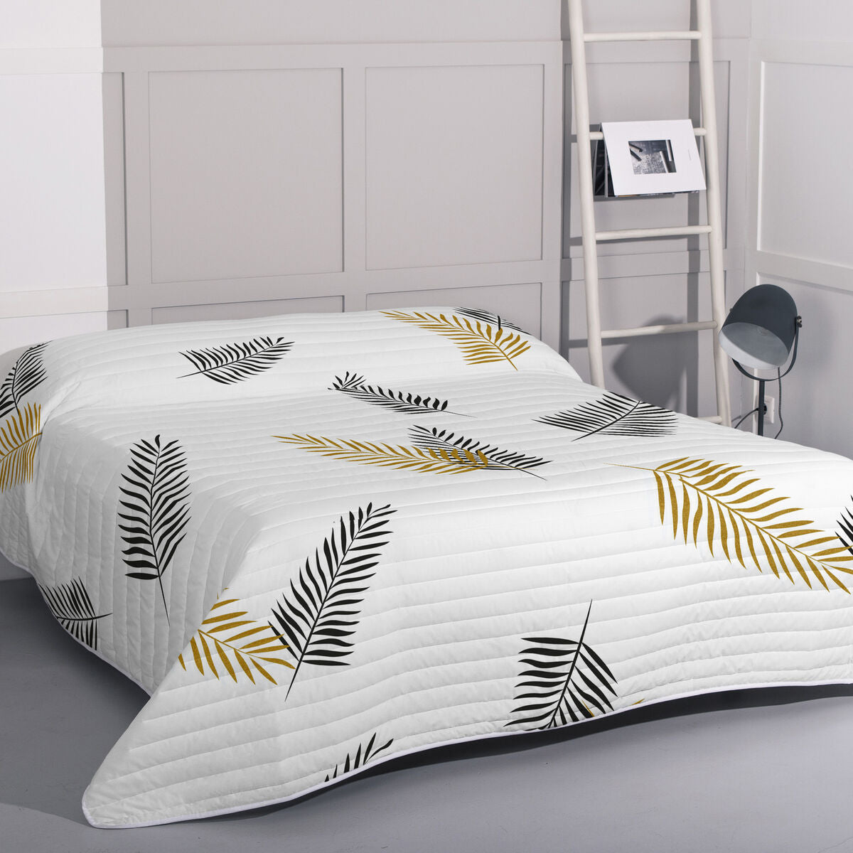 Bedspread (quilt) HappyFriday Blanc Foliage Multicolour 180 x 260 cm