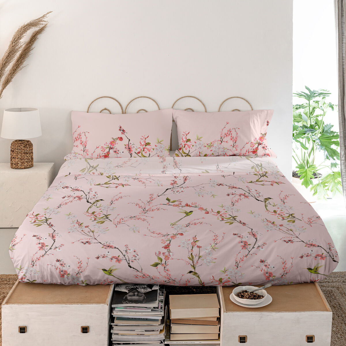 Top sheet HappyFriday Chinoiserie rose Multicolour 260 x 270 cm (asiatico/oriental)