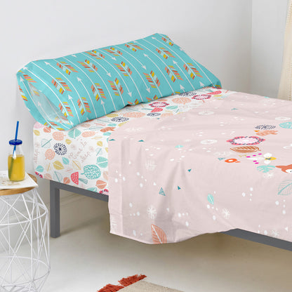 Fitted sheet HappyFriday MOSHI MOSHI Multicolour 105 x 200 x 32 cm