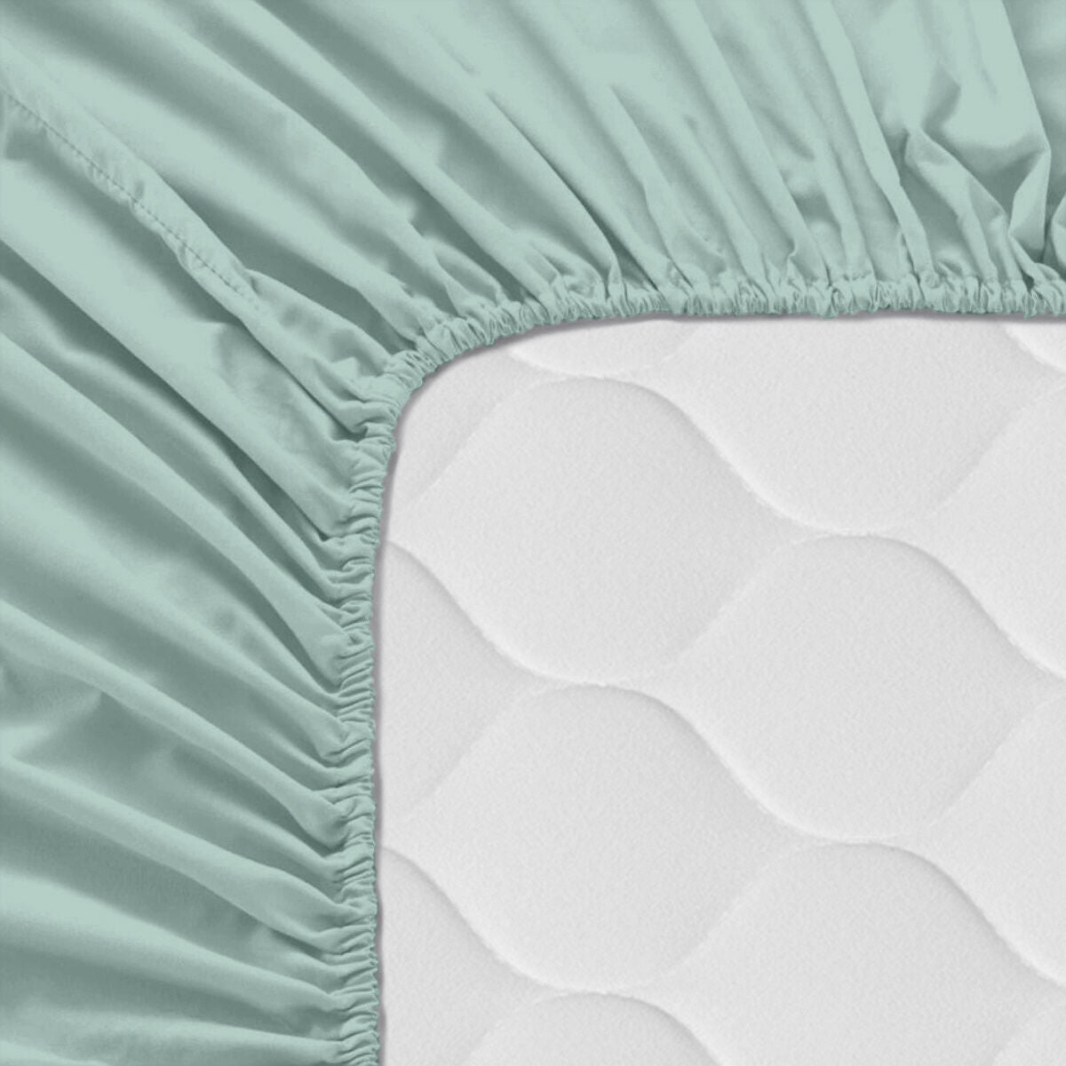 Fitted bottom sheet HappyFriday Basic Mint 160 x 200 x 32 cm