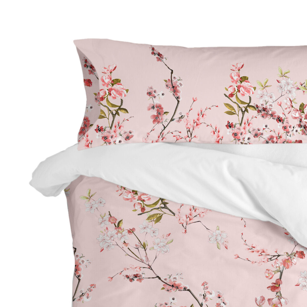 Pillowcase HappyFriday Chinoiserie rose Multicolour Super king 150 Threads 45 x 110 cm (2 Units)