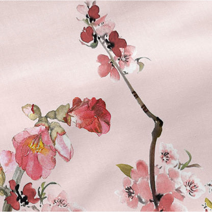 Pillowcase HappyFriday Chinoiserie rose Multicolour Super king 150 Threads 45 x 110 cm (2 Units)