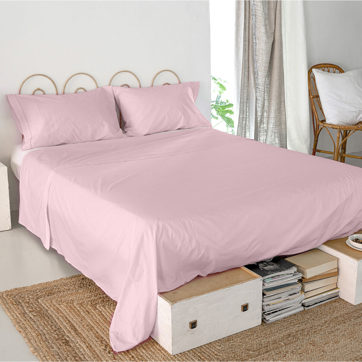 Top sheet HappyFriday Basic Light Pink 180 x 270 cm