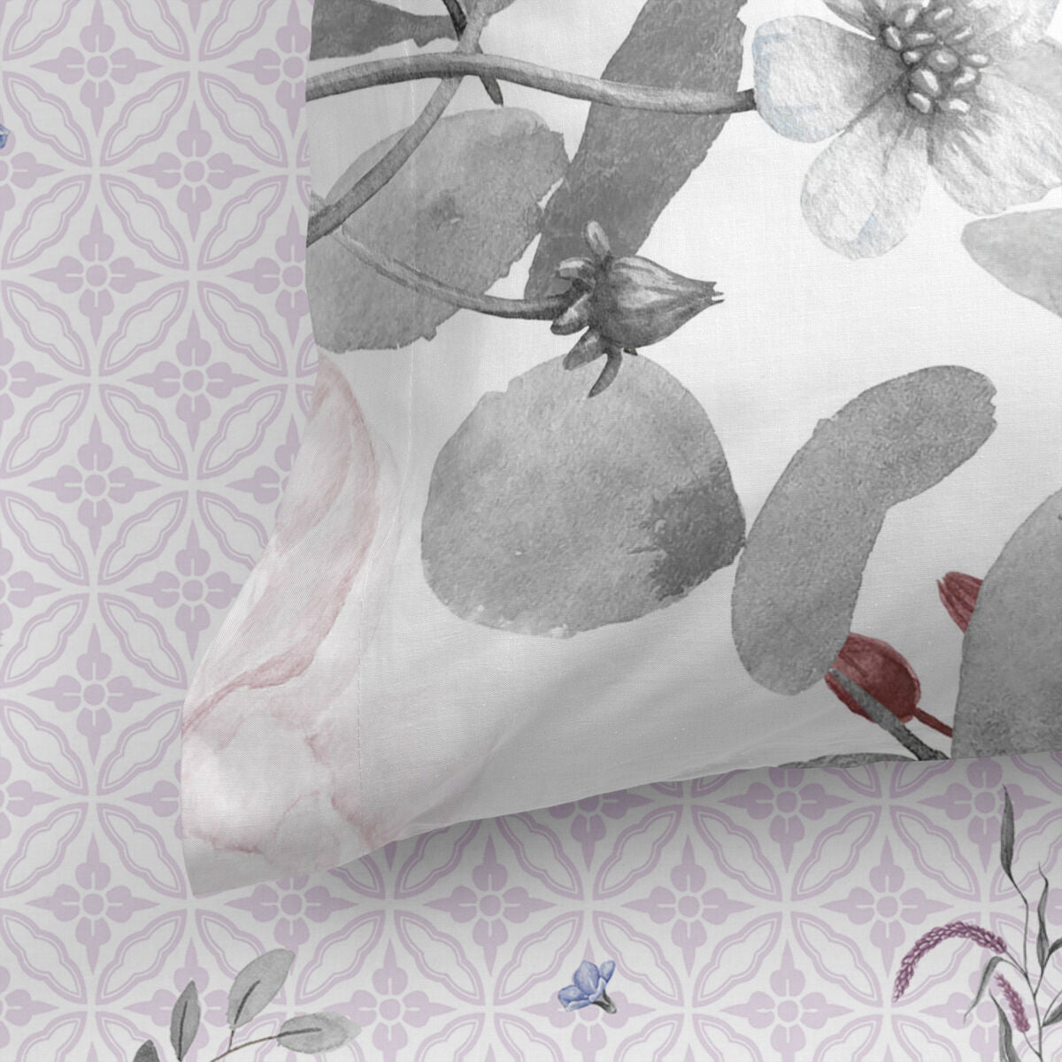 Fitted sheet HappyFriday Delicate bouquet Multicolour 160 x 200 x 32 cm