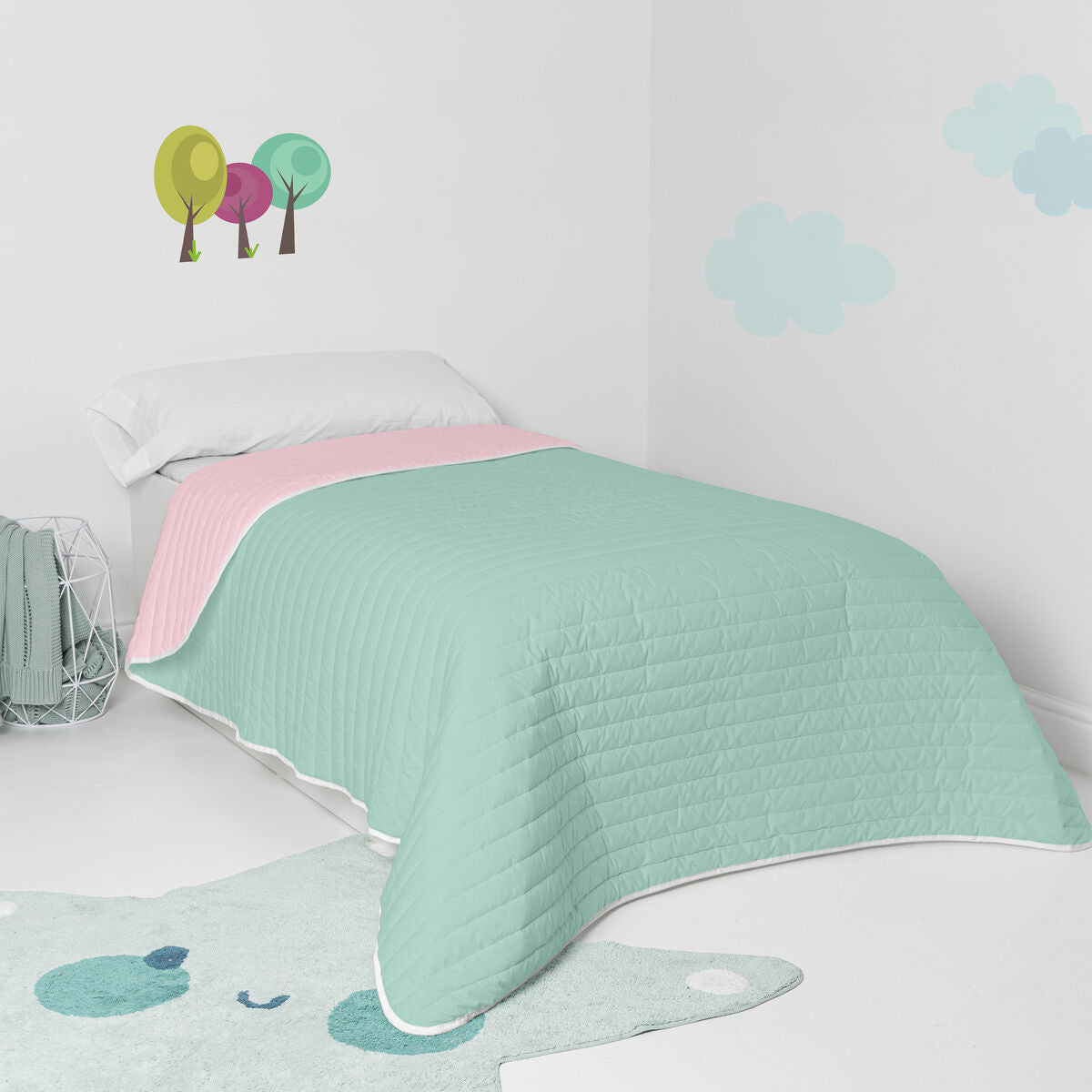 Bedspread (quilt) HappyFriday Basic Kids Dash Mint 180 x 260 cm