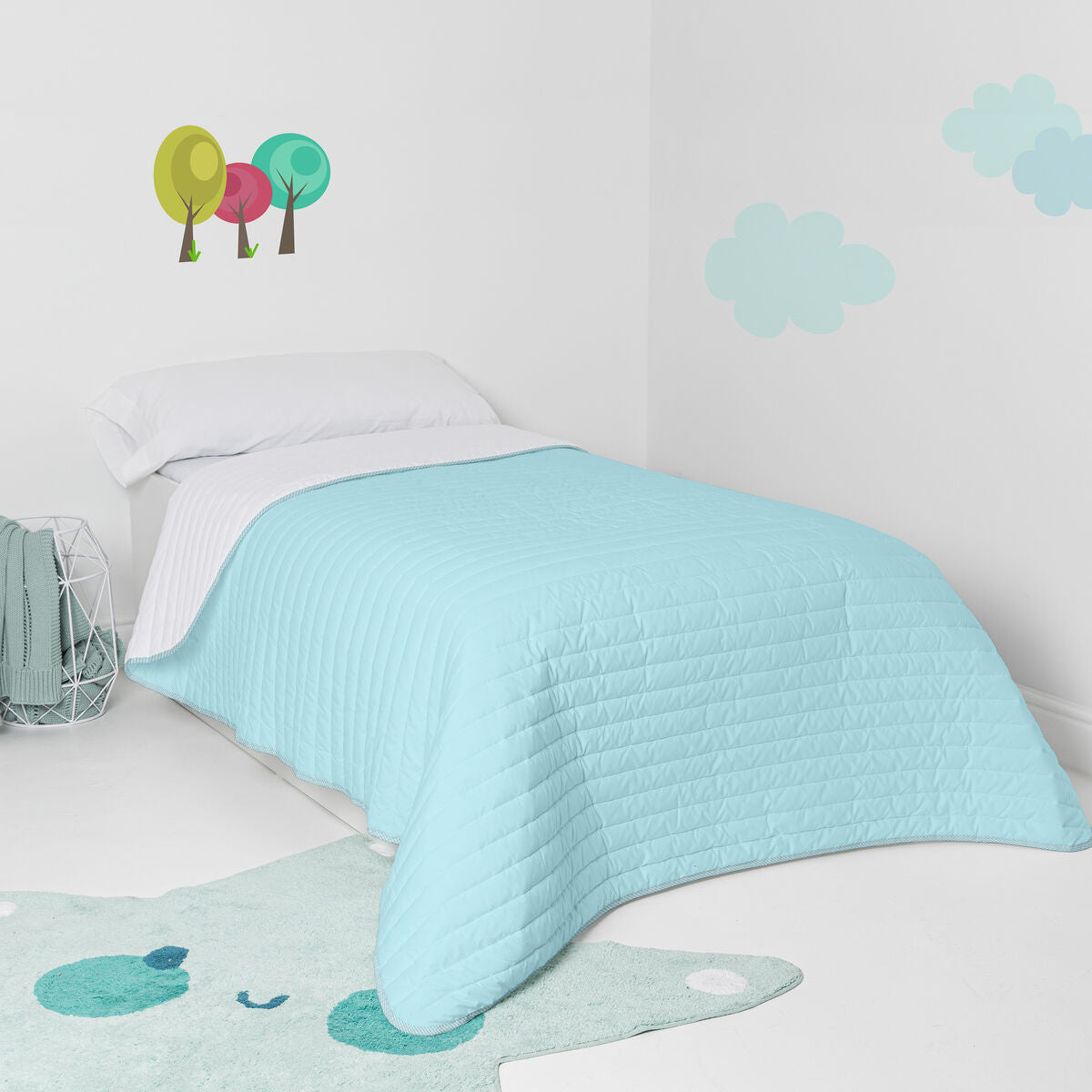 Bedspread (quilt) HappyFriday Basic Kids Dash Blue 200 x 260 cm