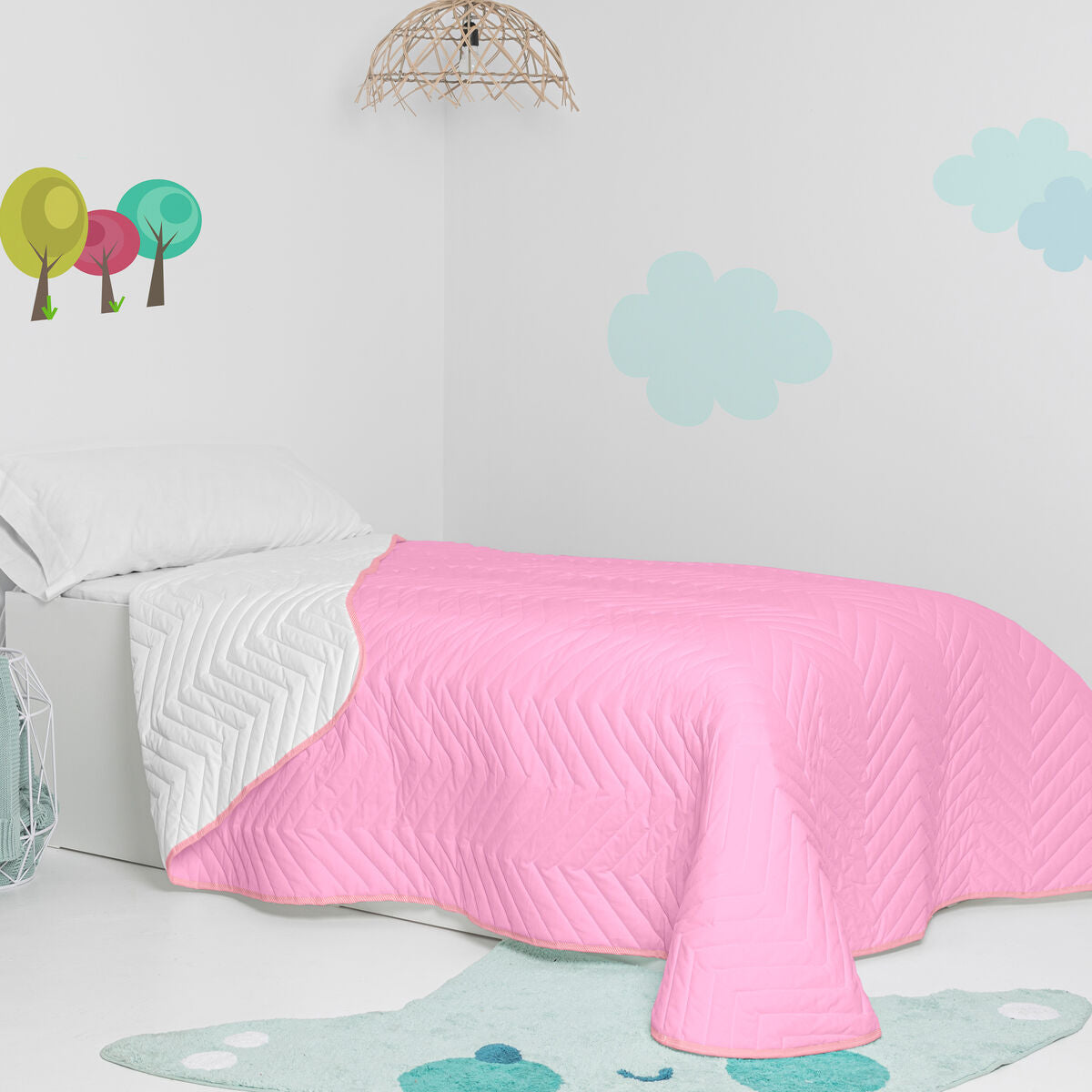 Bedspread (quilt) HappyFriday Basic Kids Arista Pink 200 x 260 cm