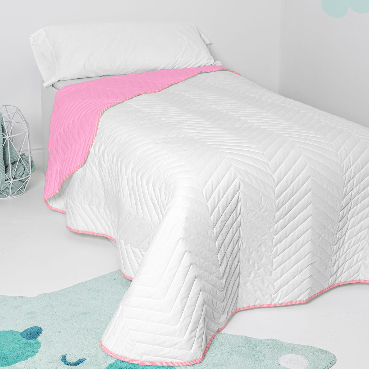 Bedspread (quilt) HappyFriday Basic Kids Arista Pink 200 x 260 cm