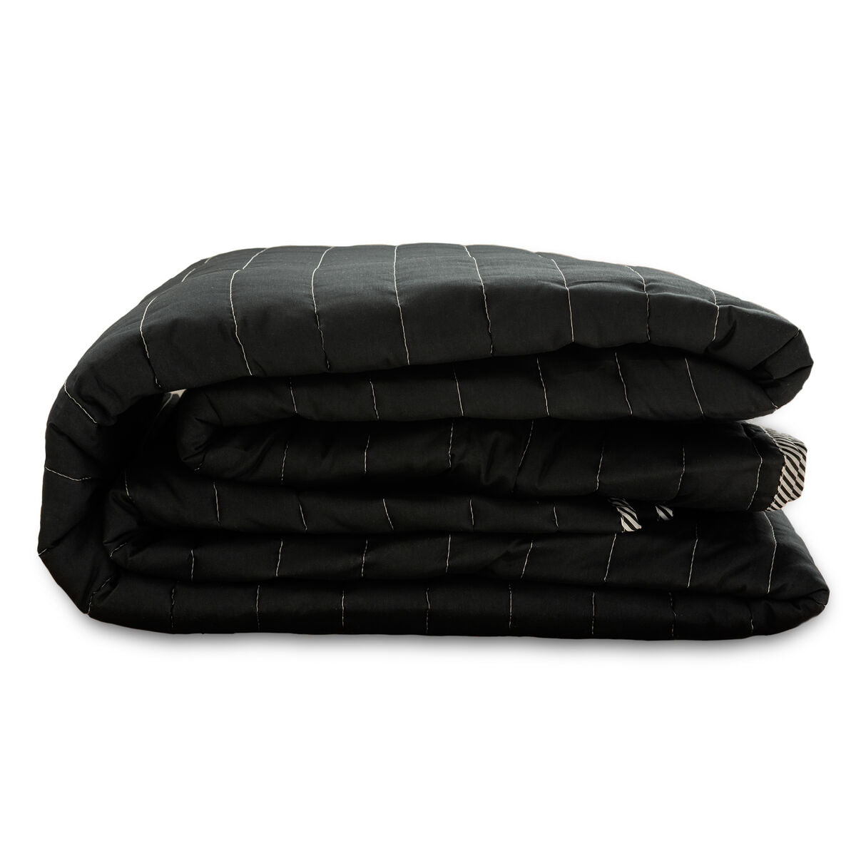 Reversible Bedspread HappyFriday Basic Dash Black 270 x 260 cm