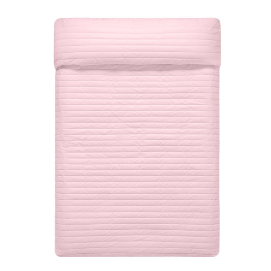 Reversible Bedspread HappyFriday Basic Dash Pink Navy Blue 270 x 260 cm