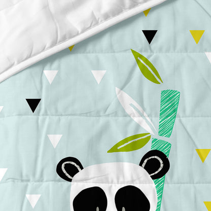 Bedspread (quilt) HappyFriday Moshi Moshi Blue 100 x 130 cm Panda bear