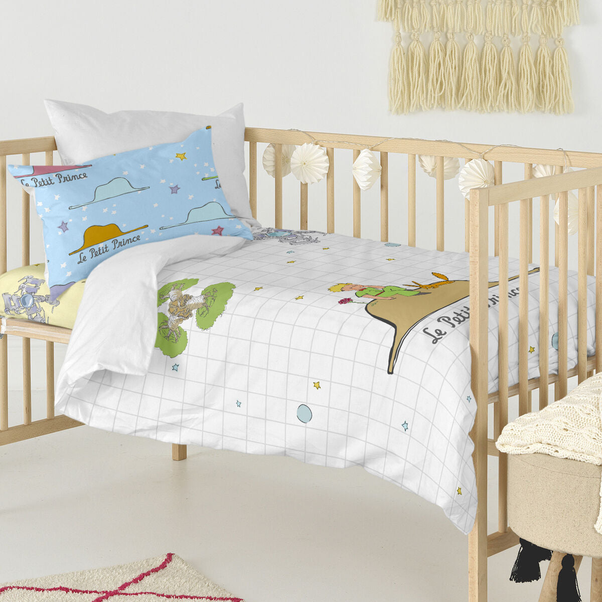 Duvet cover set HappyFriday Le Petit Prince Imagination Multicolour Baby Crib 2 Pieces