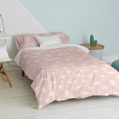 Duvet cover set HappyFriday Basic Kids Pink Single 2 Pieces