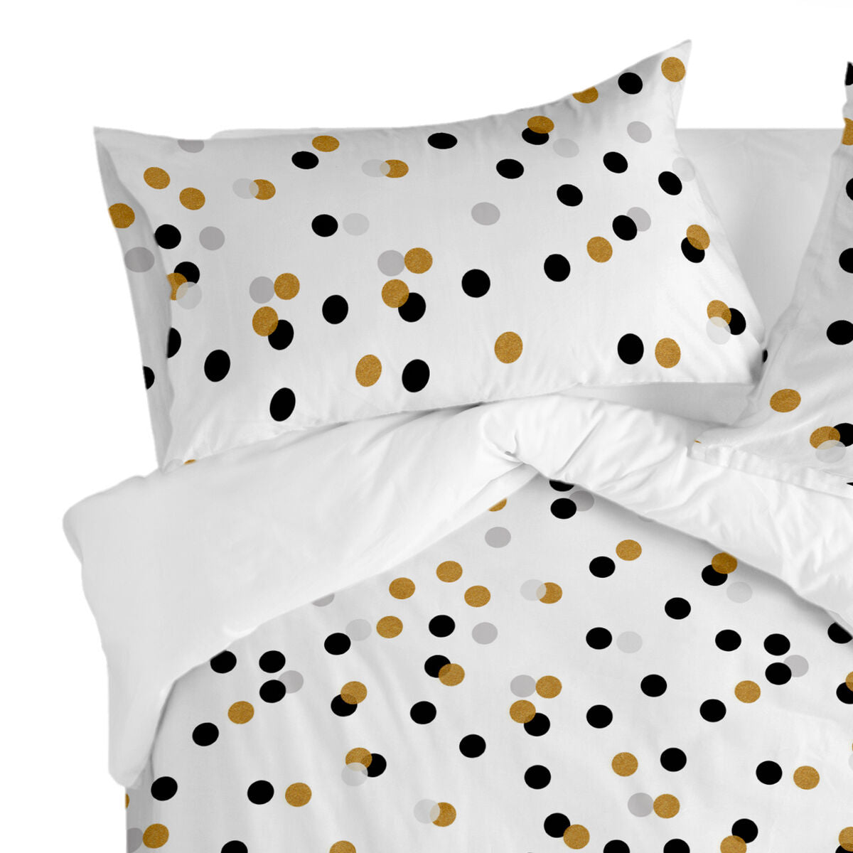 Pillowcase HappyFriday Blanc Golden Dots Multicolour 50 x 75 cm (2 Units)