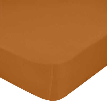 Fitted sheet HappyFriday BASIC Terracotta 90 x 200 x 32 cm