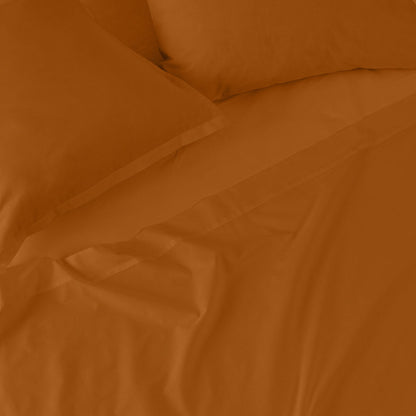 Fitted sheet HappyFriday BASIC Terracotta 105 x 200 x 32 cm