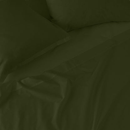 Fitted sheet HappyFriday BASIC Dark green 90 x 200 x 32 cm