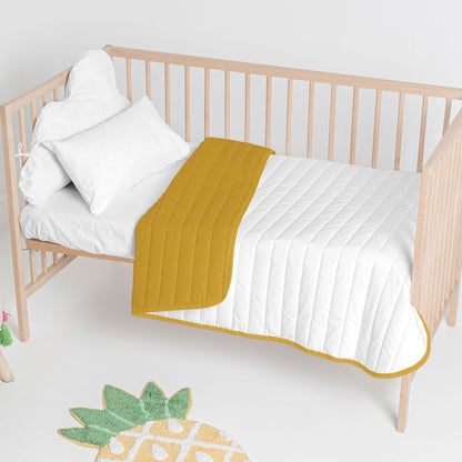 Bedspread (quilt) HappyFriday Basic Kids Dash Mustard 100 x 130 cm