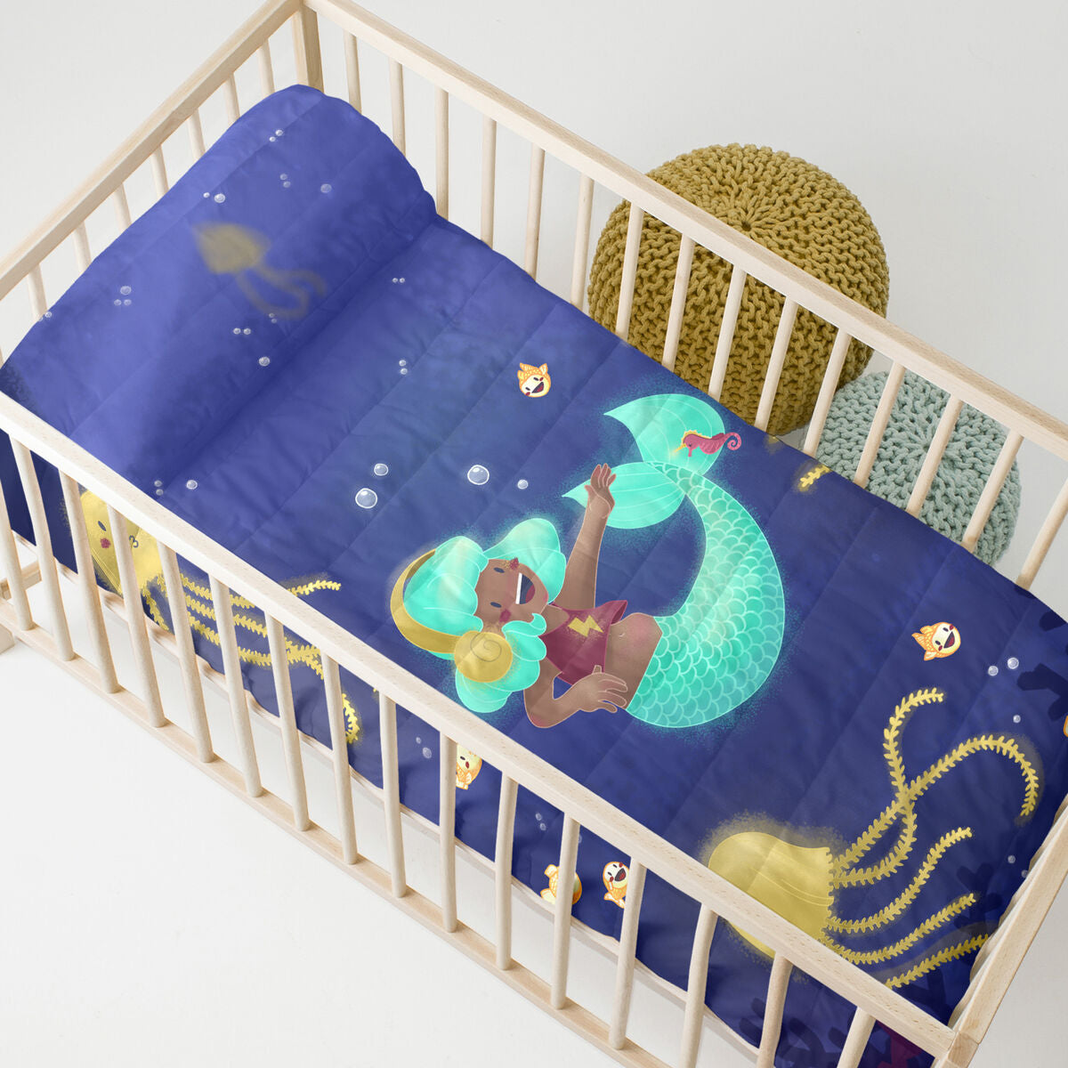 Bedspread (quilt) HappyFriday Mr Fox Multicolour 100 x 130 cm Mermaid