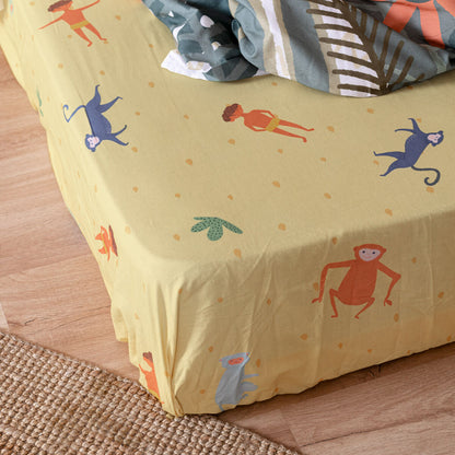 Fitted sheet HappyFriday MR FOX Multicolour 105 x 200 x 32 cm