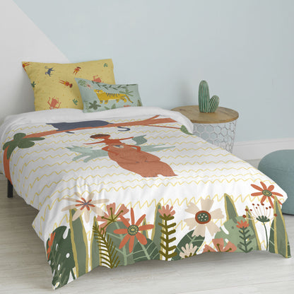 Duvet cover set HappyFriday Mr Fox Jungle life Multicolour Single 2 Pieces