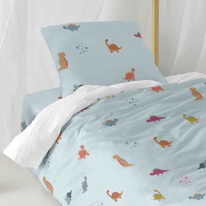 Duvet cover set HappyFriday Mini dinosaur Multicolour Single 2 Pieces