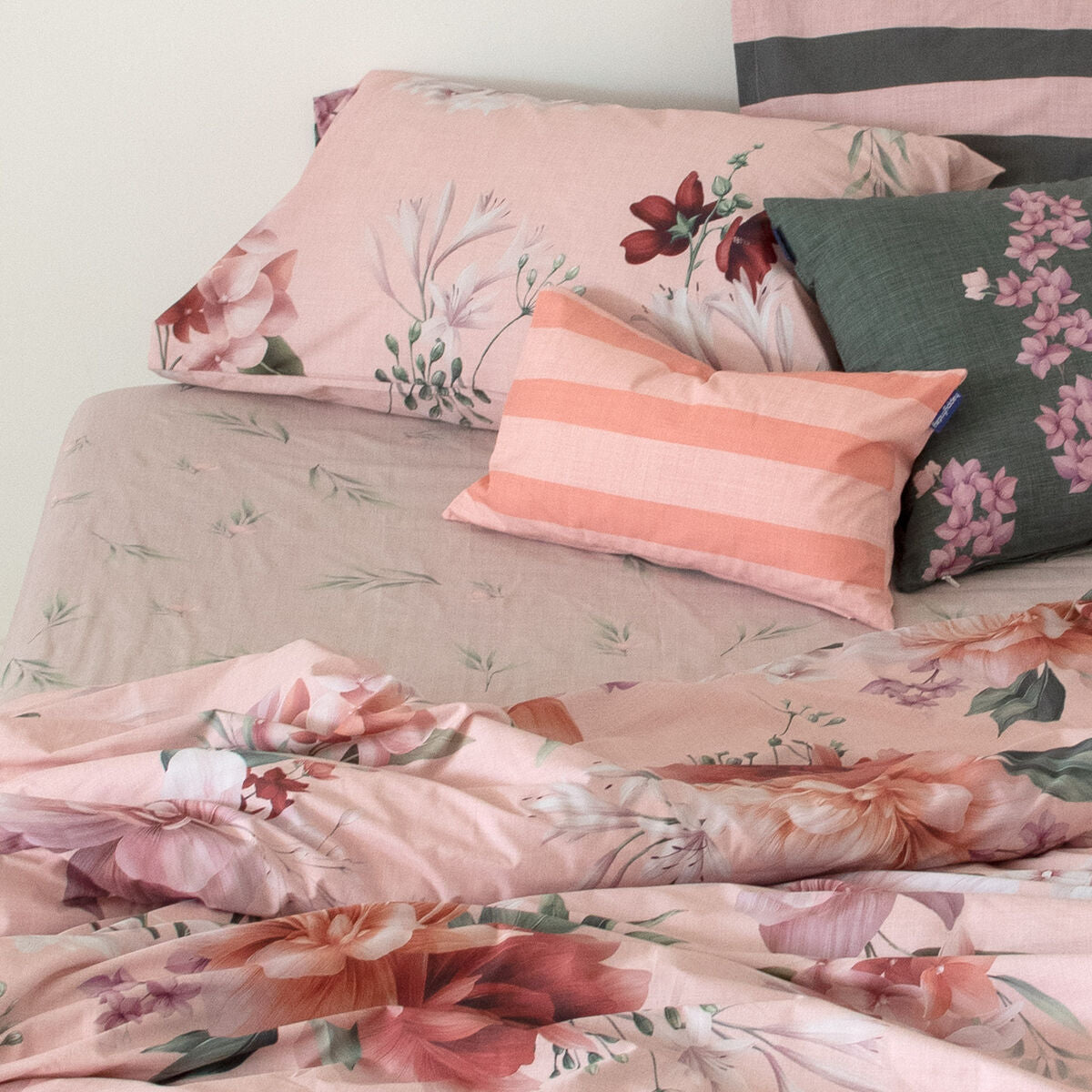 Fitted sheet HappyFriday Summer floral Multicolour 90 x 200 x 32 cm