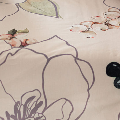 Fitted sheet HappyFriday White peonies Multicolour 105 x 200 x 32 cm