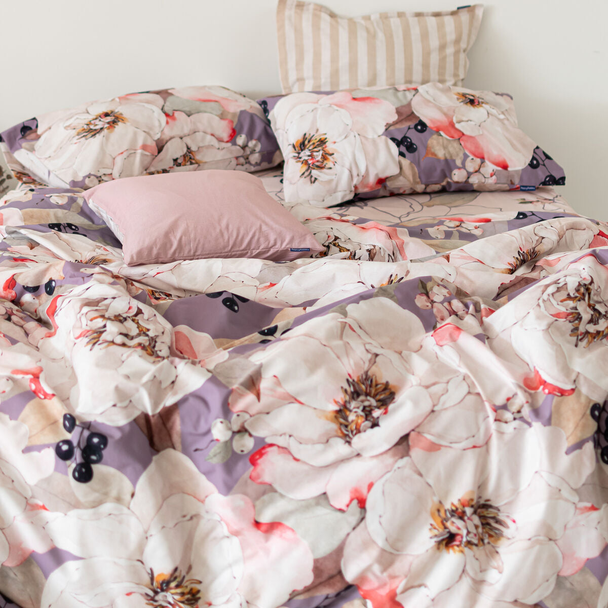 Nordic cover HappyFriday White Peonies Multicolour 200 x 200 cm