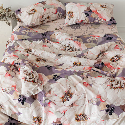 Nordic cover HappyFriday White Peonies Multicolour 200 x 200 cm