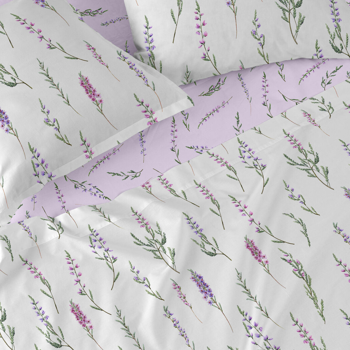 Fitted sheet HappyFriday Lavanda Multicolour 140 x 200 x 32 cm