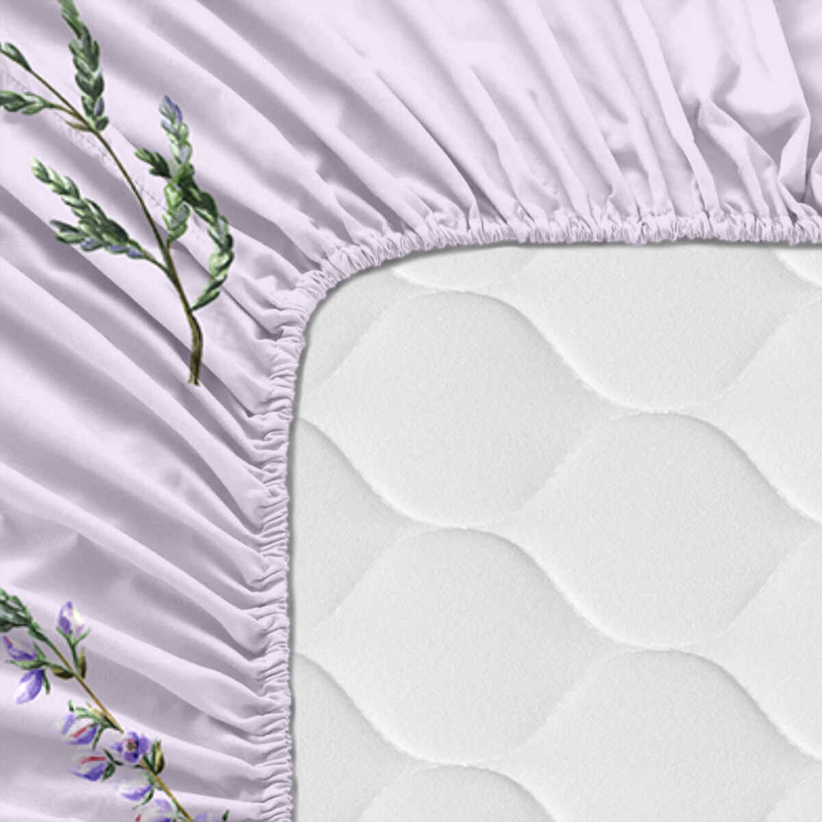 Fitted sheet HappyFriday Lavanda Multicolour 160 x 200 x 32 cm