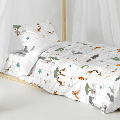 Duvet cover set HappyFriday Mini savanna Multicolour Single 2 Pieces