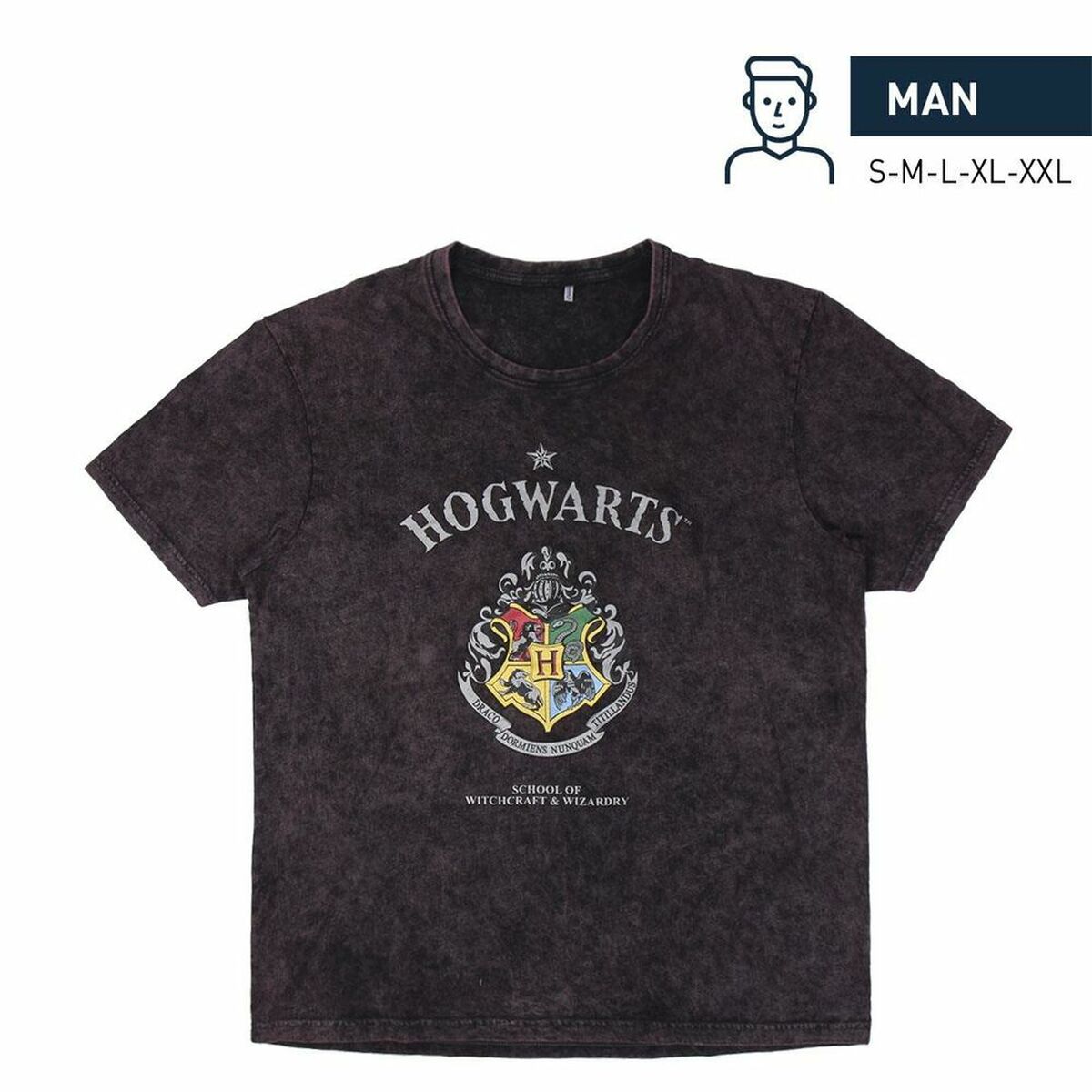 Men’s Short Sleeve T-Shirt Harry Potter Grey Dark grey