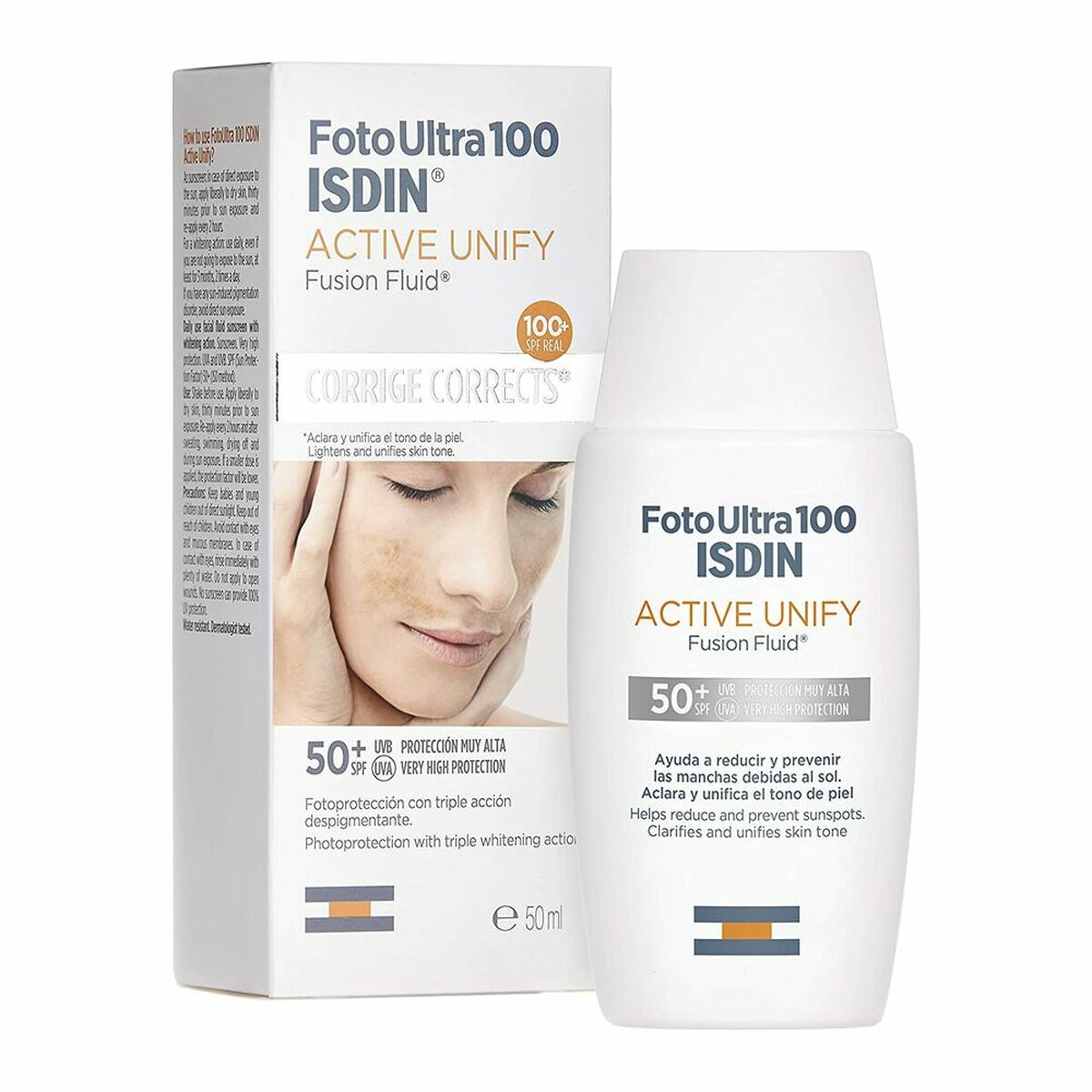 Facial Sun Cream Isdin Foto Ultra 100 Active Unify Anti-Brown Spot Treatment Spf 50+ (50 ml)