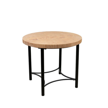 Side table Romimex Black Natural Metal Pine 50 x 52 x 50 cm